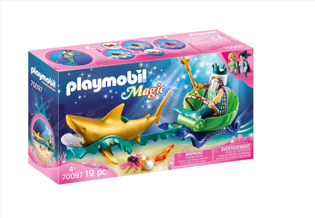 Playmobil Βασιλιάς της Θάλασσας με Άμαξα Καρχαρία (70097)